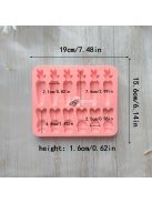 12-üreges szilikon nyúl és répa alakú forma cukorkához, csokoládéhoz és tortához