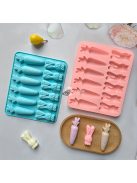 12-üreges szilikon nyúl és répa alakú forma cukorkához, csokoládéhoz és tortához