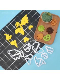 7 darabos Világtérkép Süteményszaggató Készlet