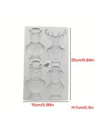 BPA-mentes szilikon fondant forma - Szarvas, macska és kutya úriember alakzatok