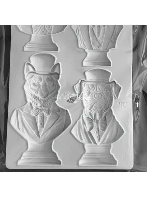 BPA-mentes szilikon fondant forma - Szarvas, macska és kutya úriember alakzatok