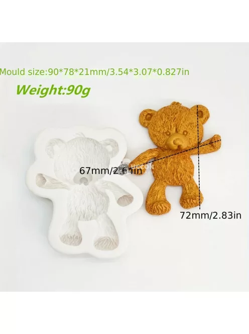 Aranyos medve szilikon öntőforma sütéshez