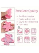 Szilikon Formák 4 részes készlet, Aranyos autó és repülőgép csokoládéformák közlekedési lámpával és Stop táblával