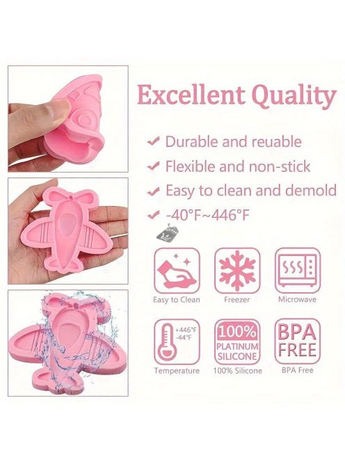 Szilikon Formák 4 részes készlet, Aranyos autó és repülőgép csokoládéformák közlekedési lámpával és Stop táblával