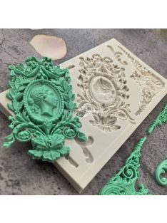   Szilikon Fondant Forma klasszikus Kameóval és díszes kerettel