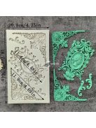 Szilikon Fondant Forma klasszikus Kameóval és díszes kerettel