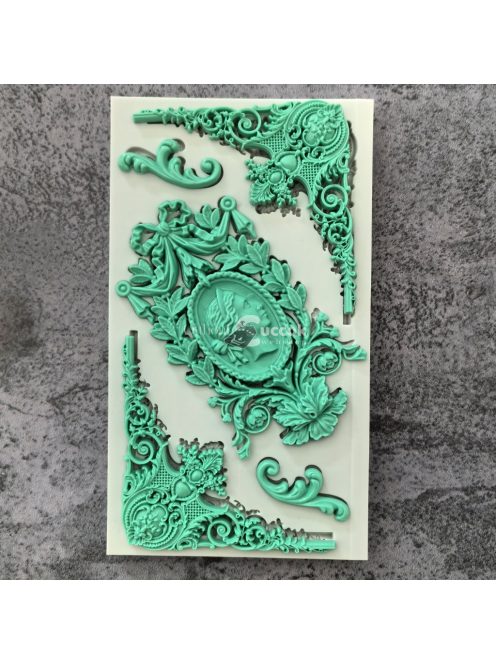 Szilikon Fondant Forma klasszikus Kameóval és díszes kerettel