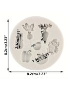 Zöldségtémájú szilikon forma tortadíszítéshez