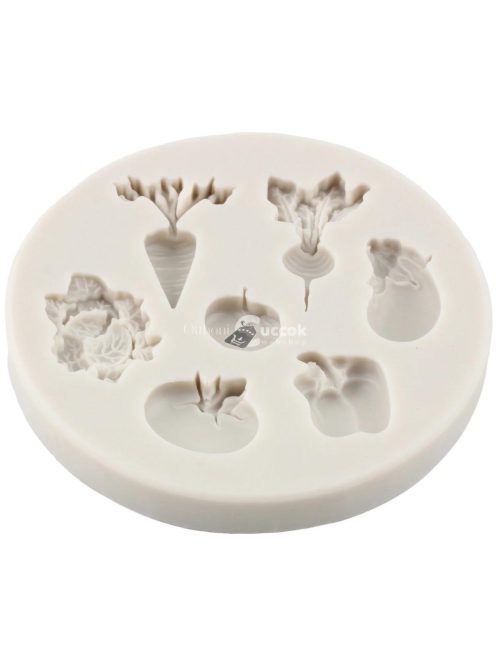 Zöldségtémájú szilikon forma tortadíszítéshez