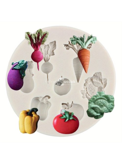 Zöldségtémájú szilikon forma tortadíszítéshez