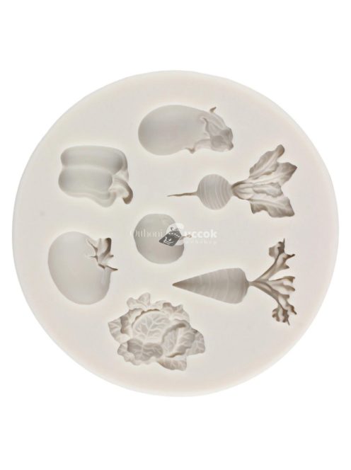 Zöldségtémájú szilikon forma tortadíszítéshez