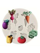 Zöldségtémájú szilikon forma tortadíszítéshez