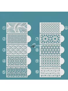 10 DB/készlet, tortasablon, tortadíszítő sablonok