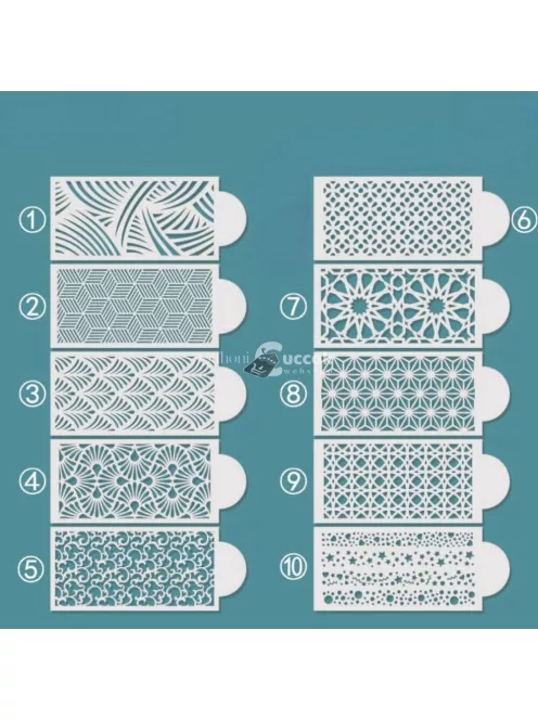 10 DB/készlet, tortasablon, tortadíszítő sablonok