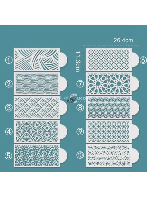 10 DB/készlet, tortasablon, tortadíszítő sablonok