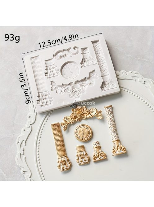 Szilikon barokk stílusú torta sablon - díszítő elem