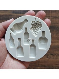   Karácsonyi szilikon sablonkészlet sütéshez és süteménydíszítéshez, bor- és szőlőmintás cukrászati szilikonforma