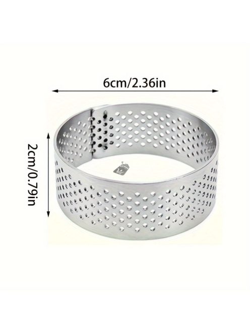 Rozsdamentes acél kerek tarte forma, lyukas francia tészta forma