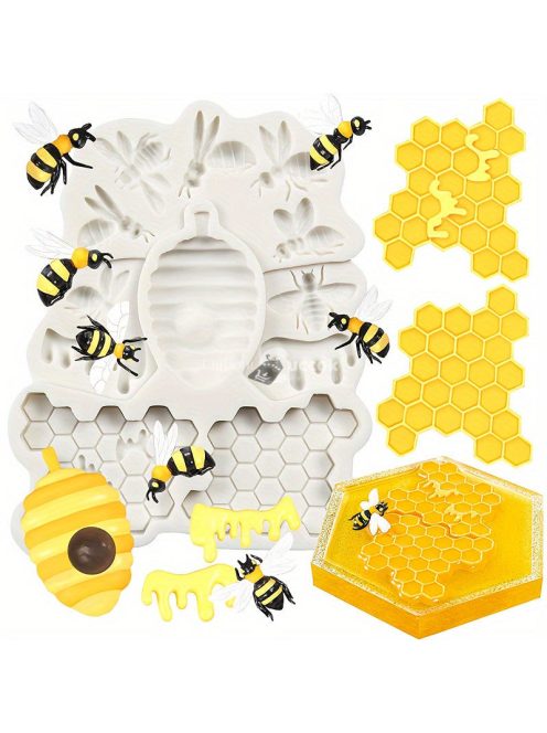 Méhkas és méhsejt szilikon cukorkaforma