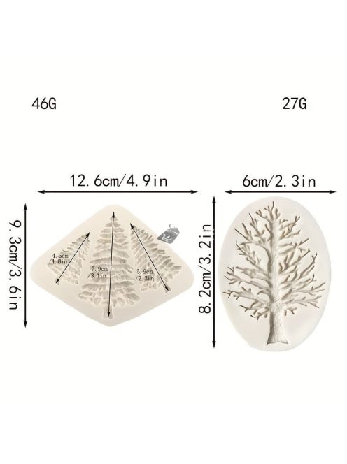 2 darab, fa csokoládé formák, szilikon formák
