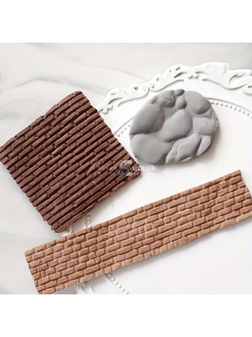 Kőfal Fondant Forma, 3D Szilikon Forma