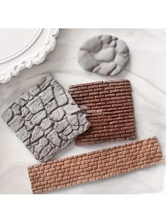 Kőfal Fondant Forma, 3D Szilikon Forma