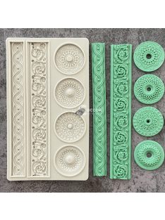   Szilikon forma tortadíszítéshez - Iránytű és domborított oszlop dizájn