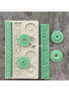 Szilikon forma tortadíszítéshez - Iránytű és domborított oszlop dizájn