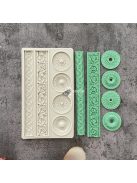 Szilikon forma tortadíszítéshez - Iránytű és domborított oszlop dizájn