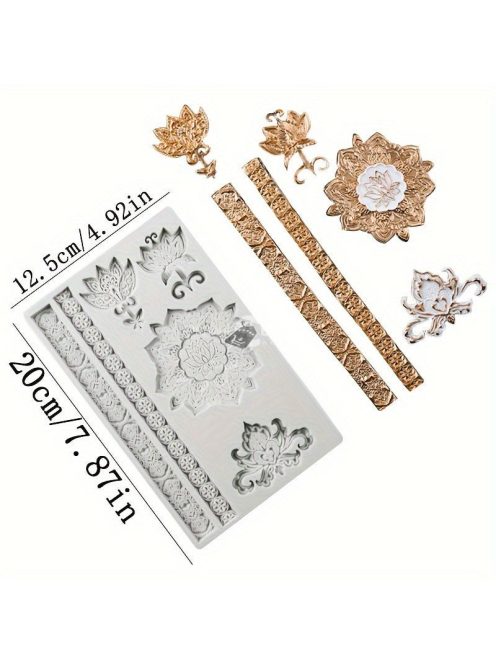 Szilikon forma tortadíszítéshez - Iránytű és domborított oszlop dizájn