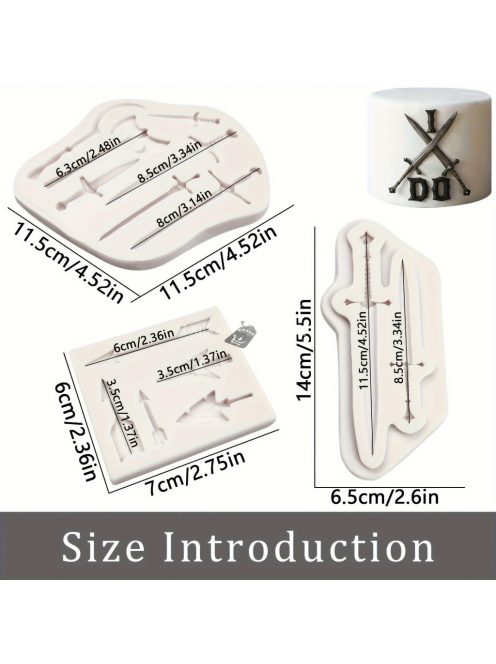 Kard Szilikon Formák, Fegyver Fejsze Fondant Forma Torták Díszítéséhez