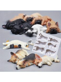 3D kutya szilikon forma tortadíszítéshez