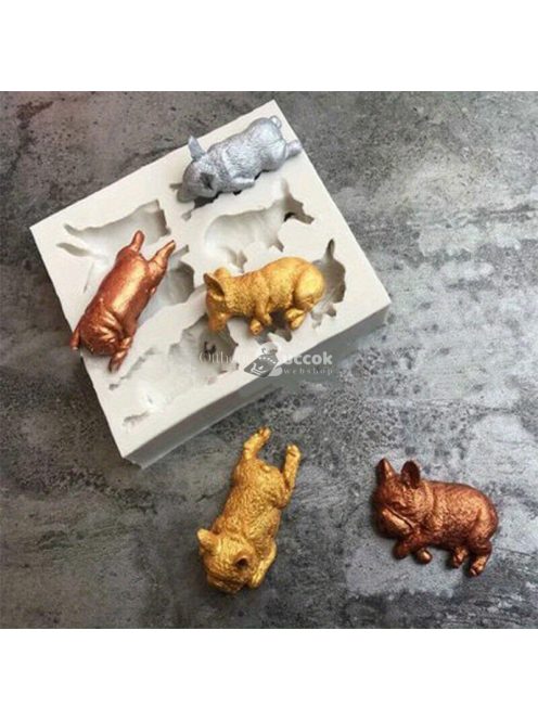 3D kutya szilikon forma tortadíszítéshez
