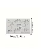 Utazás témájú szilikon fondant formakészlet - Repülőgép, pálmafa, hajó formák