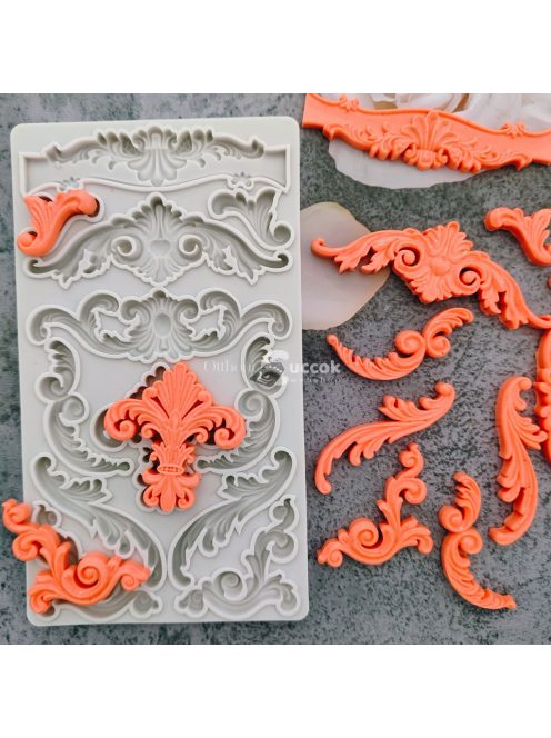 Barokk stílusú Szilikon Forma Fondant