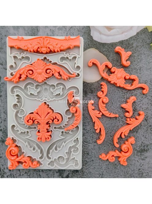 Barokk stílusú Szilikon Forma Fondant