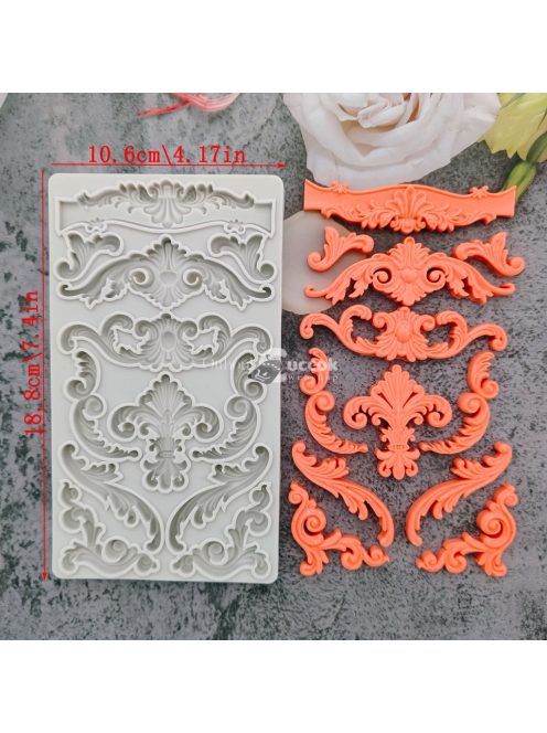 Barokk stílusú Szilikon Forma Fondant