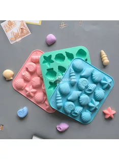 12-üreges szilikon kagyló és tengeri csillag formák