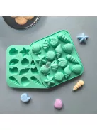 12-üreges szilikon kagyló és tengeri csillag formák