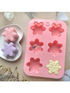 6-üreges szilikon hópehely sütőforma