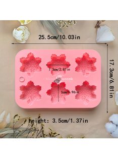 6-üreges szilikon hópehely sütőforma