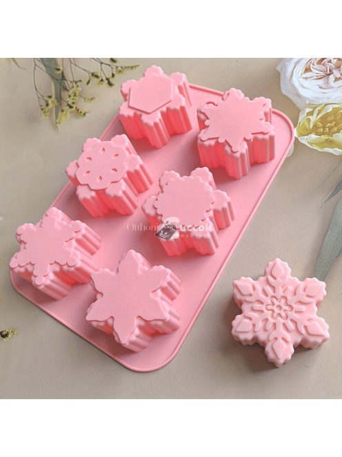 6-üreges szilikon hópehely sütőforma