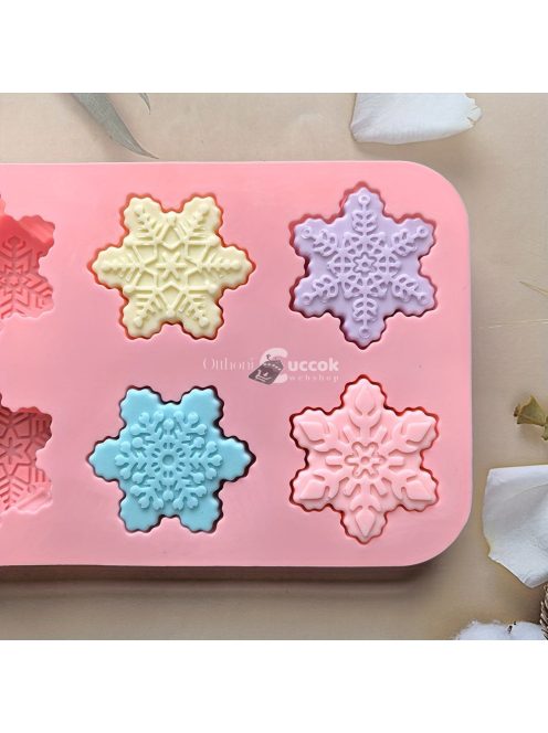 6-üreges szilikon hópehely sütőforma