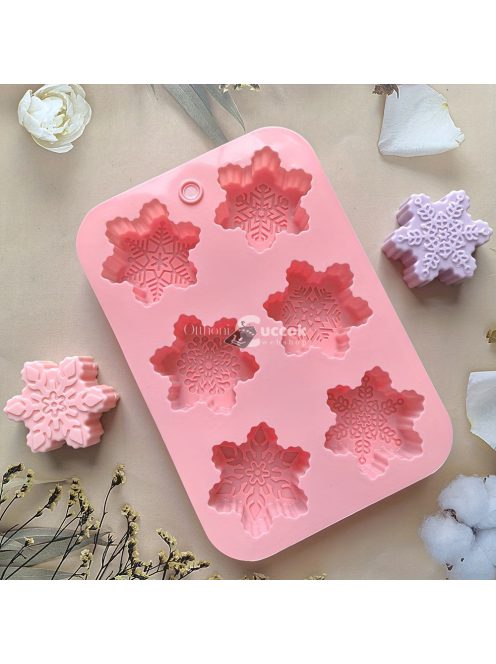 6-üreges szilikon hópehely sütőforma