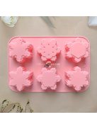 6-üreges szilikon hópehely sütőforma