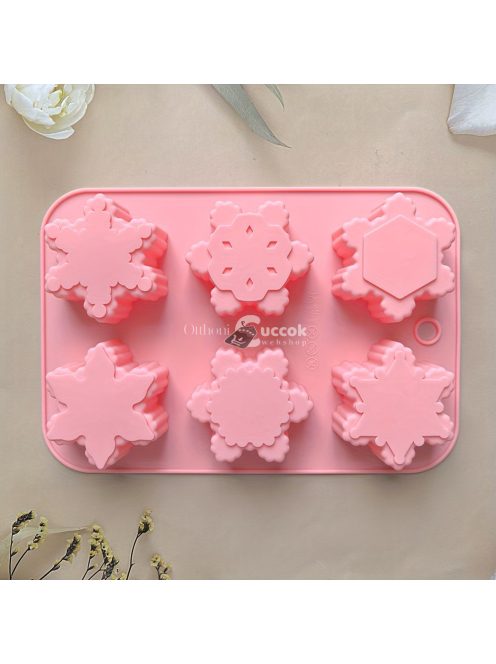 6-üreges szilikon hópehely sütőforma