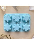 6-üreges szilikon hópehely sütőforma