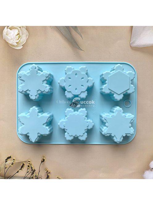 6-üreges szilikon hópehely sütőforma