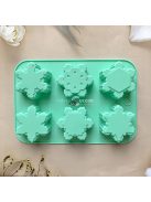 6-üreges szilikon hópehely sütőforma