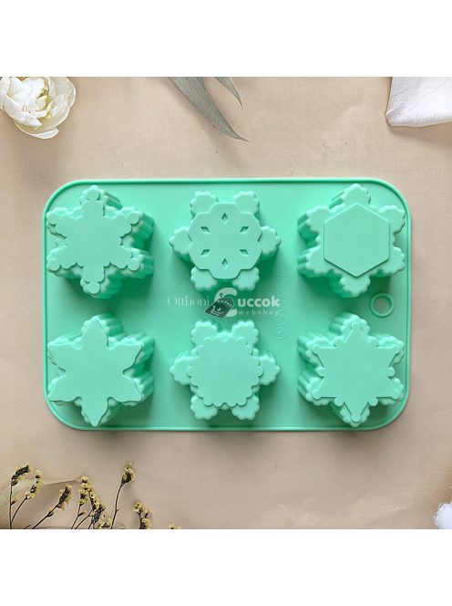 6-üreges szilikon hópehely sütőforma